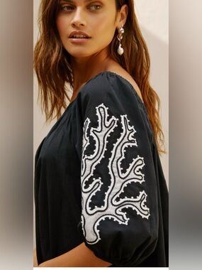 Anthropologie Black Cotton Top